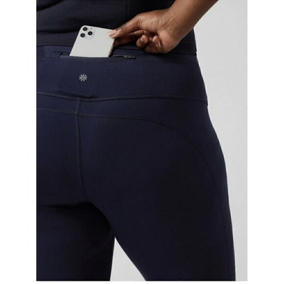 ATHELA- Women’s Navy Blue Accelerate 7/8 Tight Leggings,  Size Medium - Picture 7 of 15